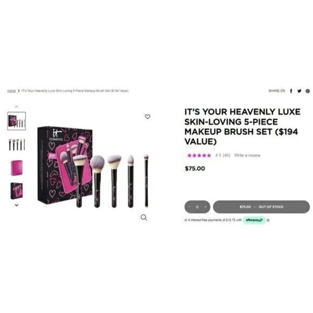 IT Cosmetics Heavenly‎ Luxe skin loving brush set with case. New in Box